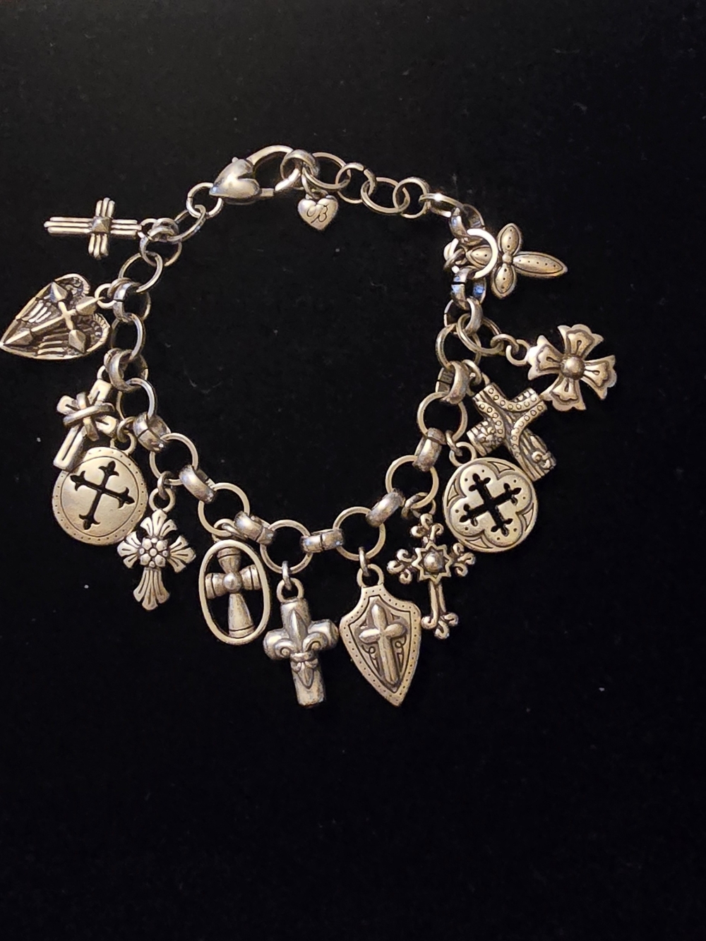 Brighton Sanctum Crosses of the World Silver Gold Plate Charm Bracelet